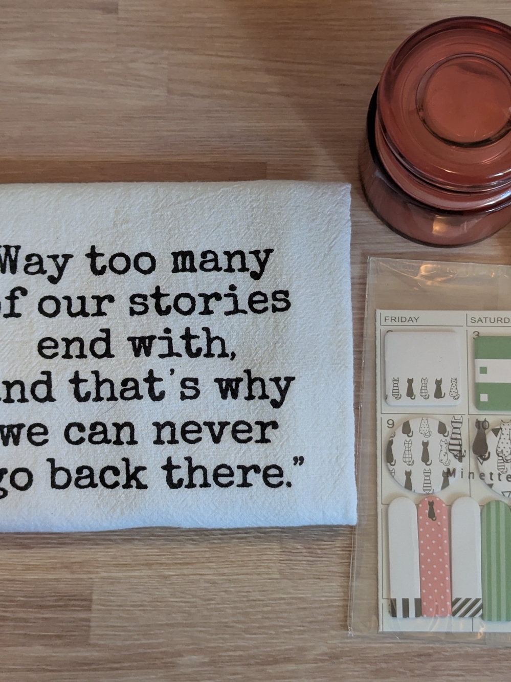Funny Tea Towel, Funny Pin, Citrus Candle And Notes